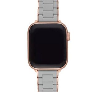 Michele Grey and Pink Gold-Tone Silicone-Wrapped Bracelet Apple Watch Band